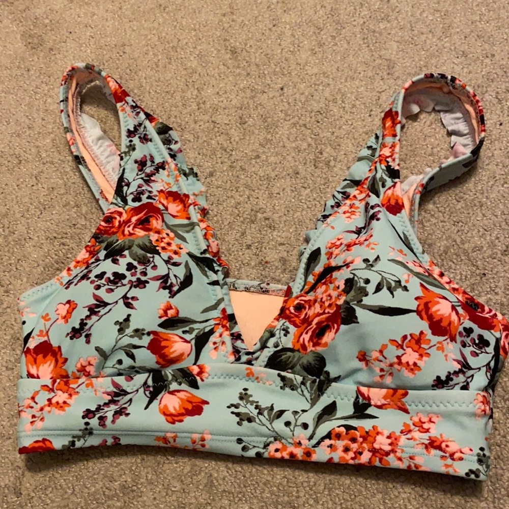 Rose petal light blue colored bikini top